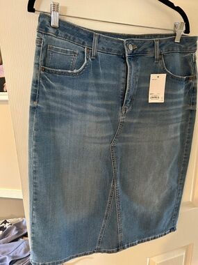 NWT Sonoma High Waist Denim Skirt Size 14